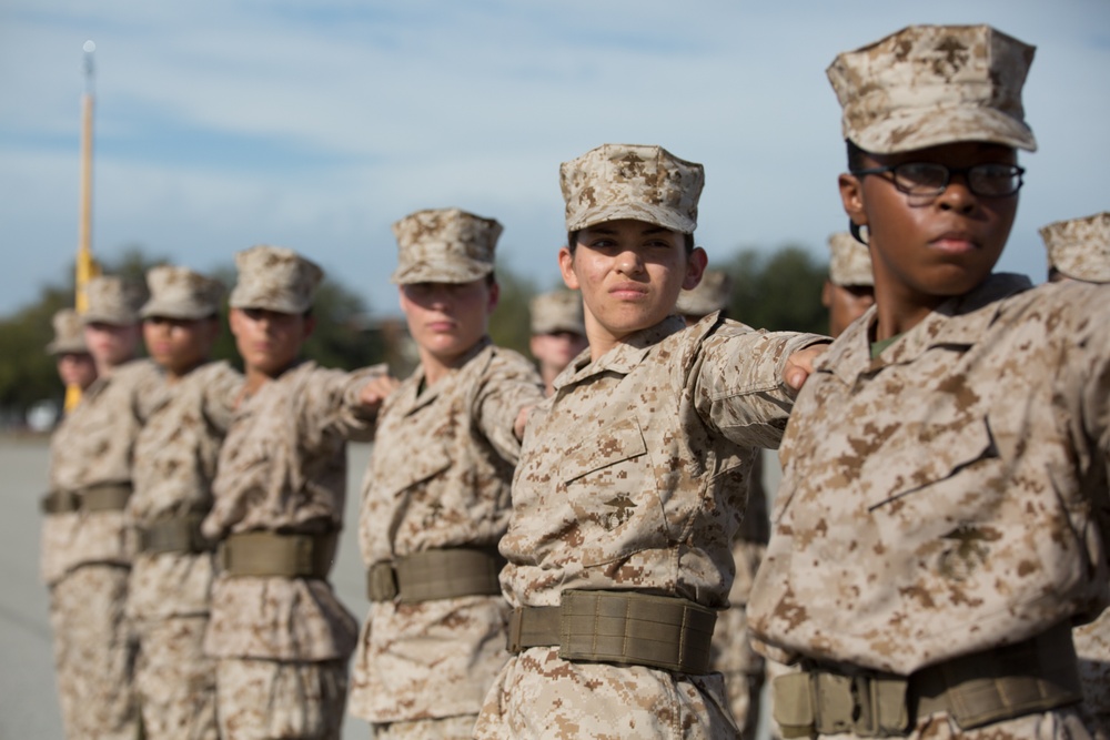 Marine recruits march closer to graduation on Parris Island
