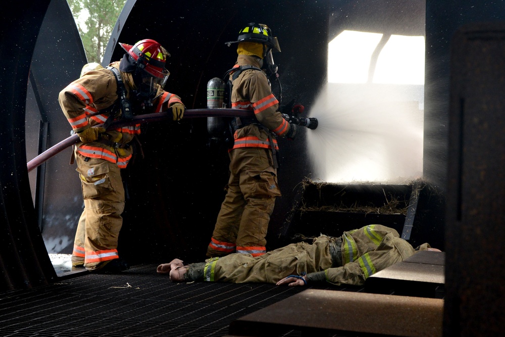Through the fire of an exercise