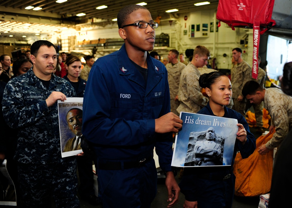 USS Boxer Martin Luther King Jr. Day silent march