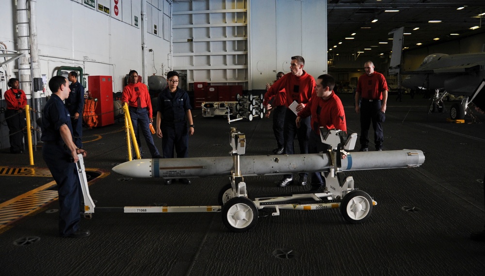 Missile inspection aboard USS Theodore Roosevelt