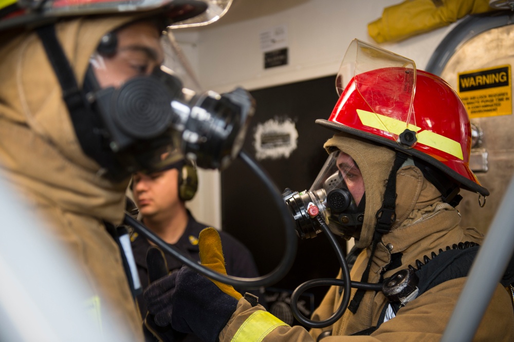 USS Preble fire drill