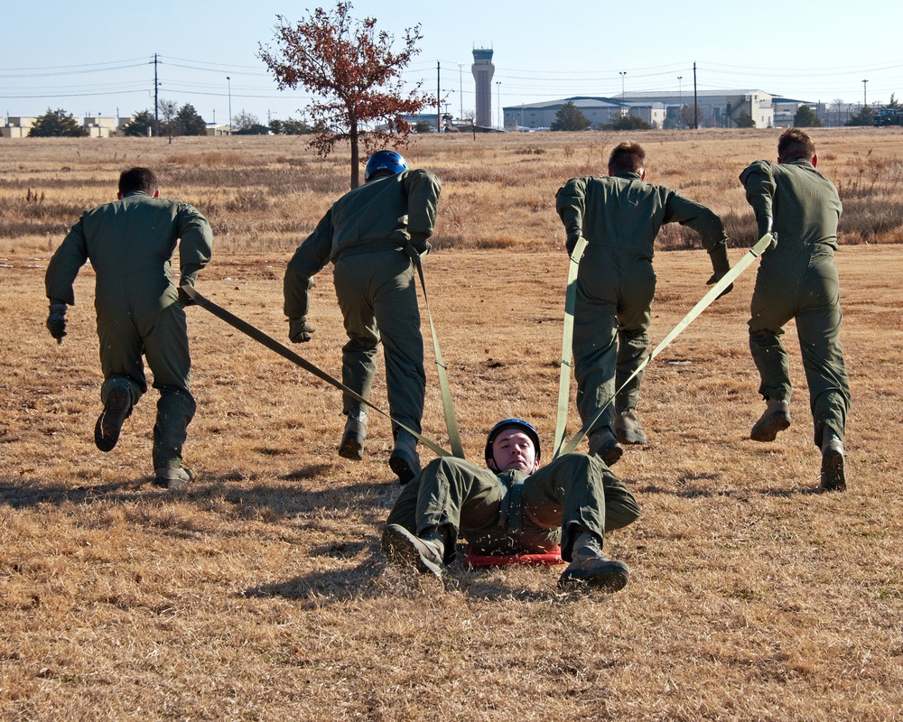 Aerospace physiologist, 82nd Medical Squadron, instructs Euro-NATO Joint Jet Pilot Training students