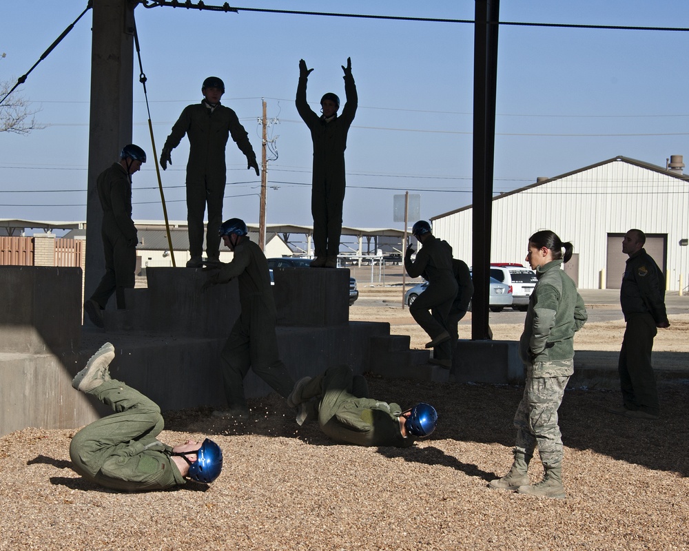 Aerospace physiologist, 82nd Medical Squadron, instructs Euro-NATO Joint Jet Pilot Training students