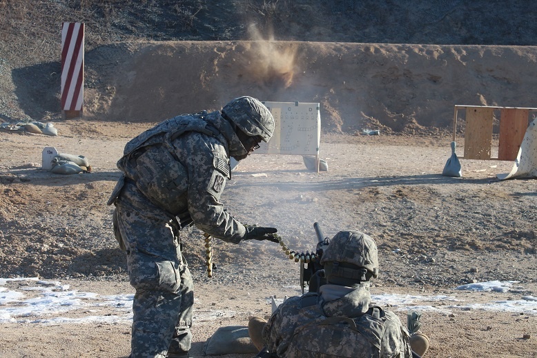 Air defender fires machine gun