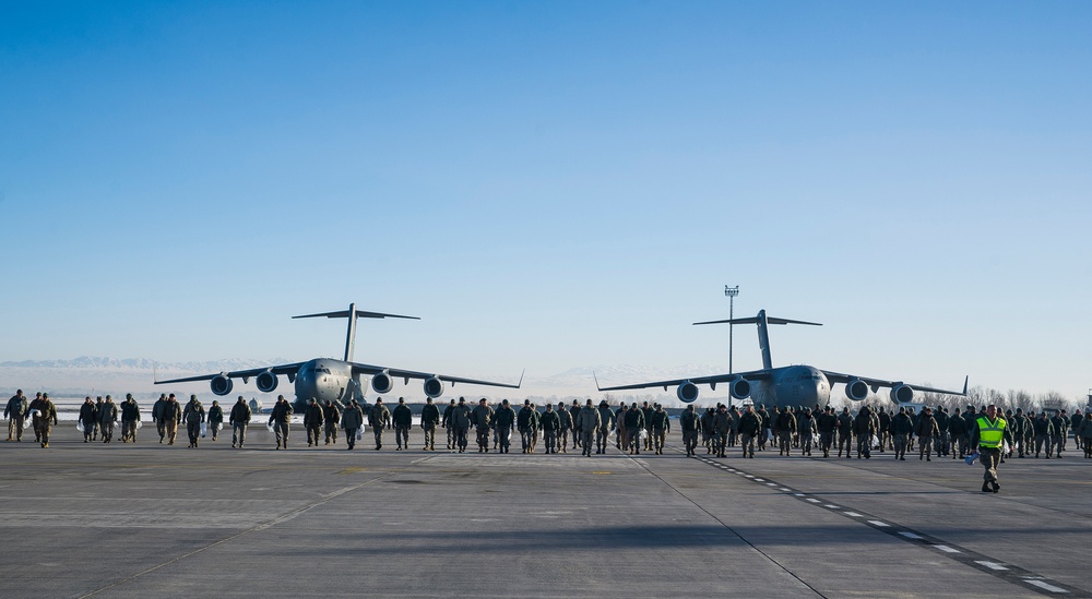 Airmen conduct final FOD walk at TCM