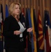 Secretary of the Air Force Deborah Lee James speaks at Barksdale AFB