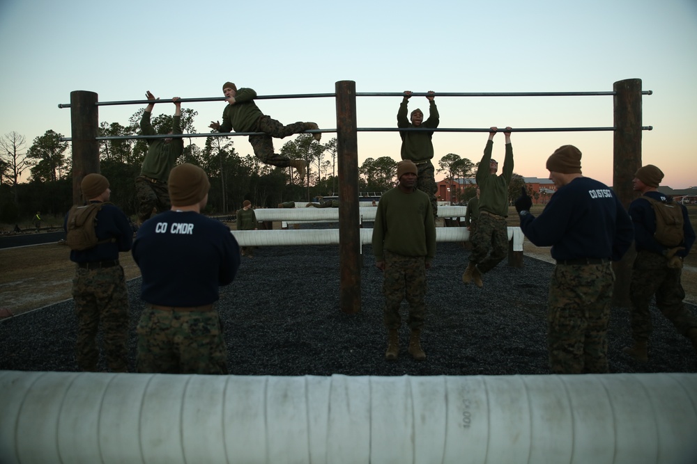 Photo Gallery: Marine recruits test strength, balance on Parris Island course