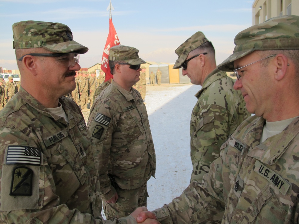 133rd Eng. Bn. conducts combat patch ceremony in Afghanistan