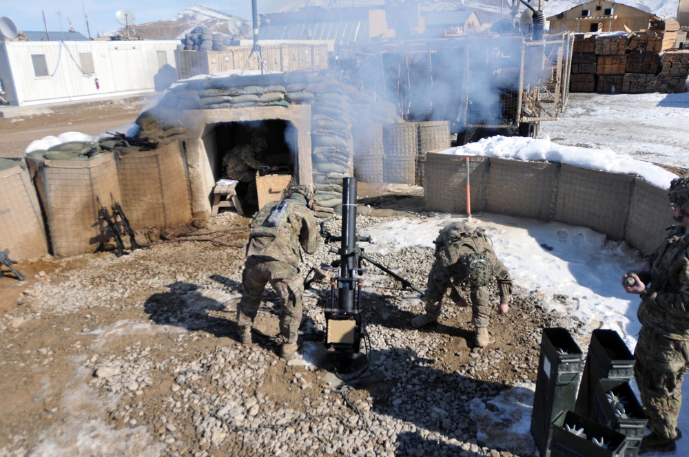 Spartans conduct mortar live fire in Afghanistan