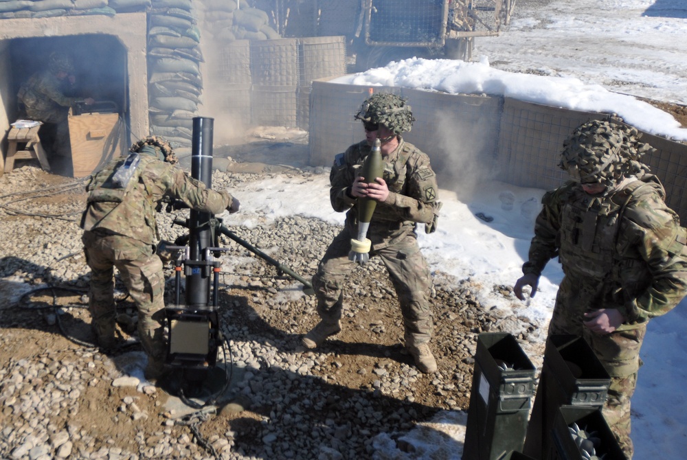 Spartans conduct mortar live fire in Afghanistan