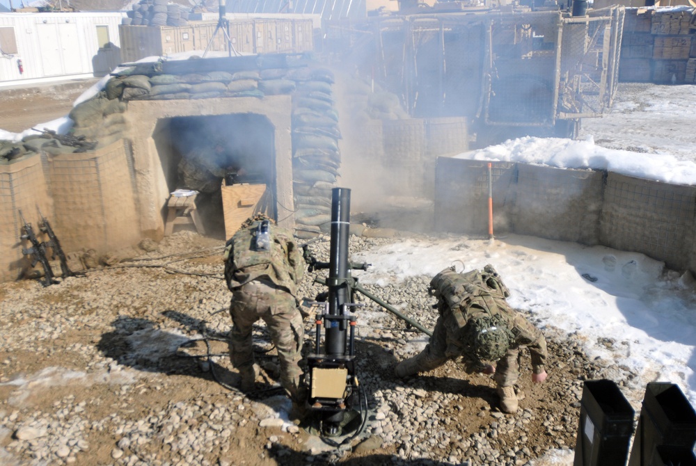 Spartans conduct mortar live fire in Afghanistan