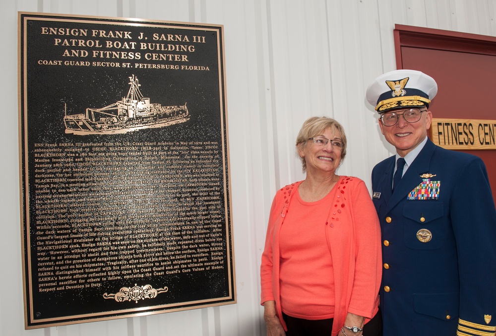 Coast Guard hosts dedication ceremony in honor of Blackthorn crewmember at Sector St. Petersburg, Fla.