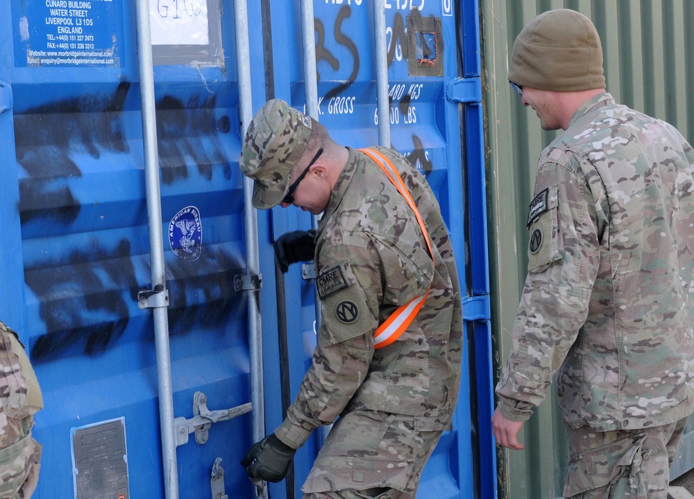 82nd SB-CMRE troops at BAF prep equipment for shipping