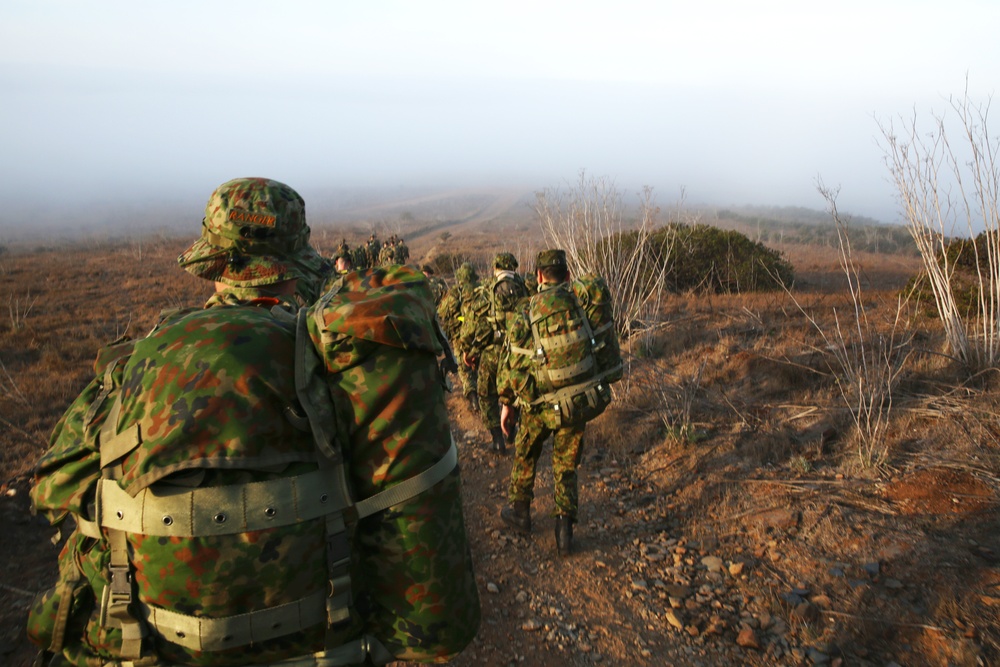 1st ANGLICO, JGSDF hike for Iron Fist