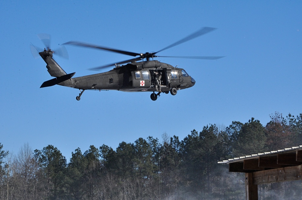 Aviators practice hoisting at Fort A.P. Hill