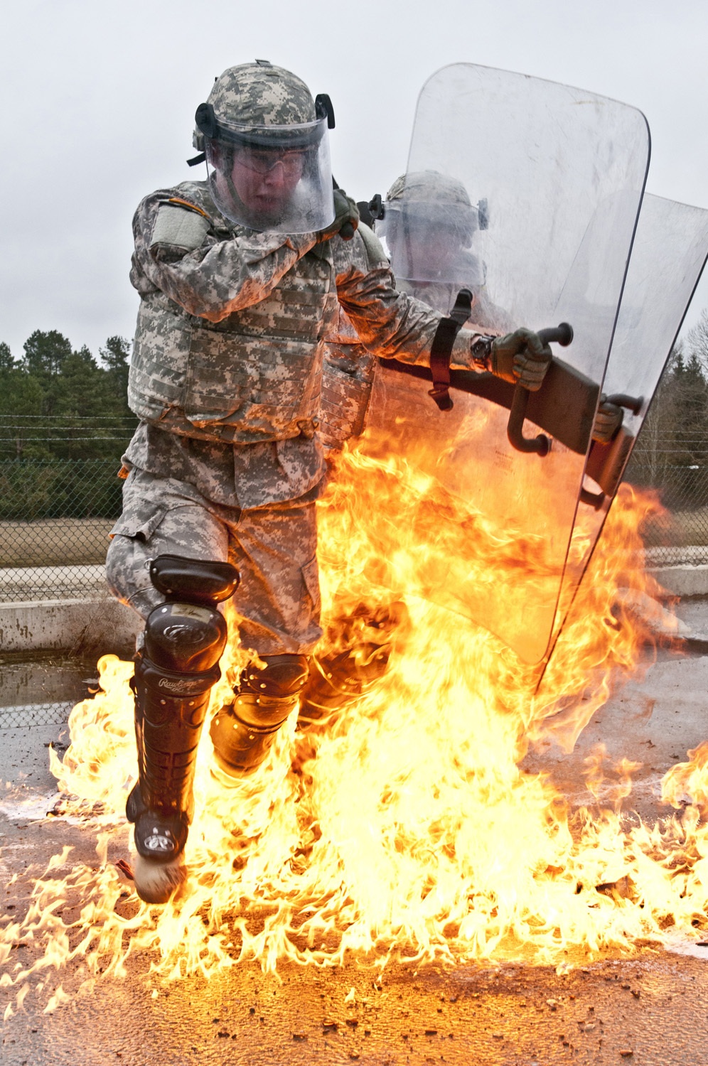 Multinational soldiers deal with riots, fire at JMRC