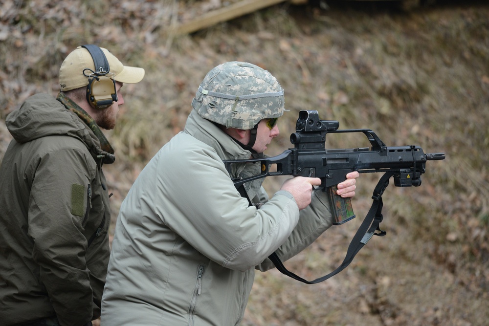 SOCEUR/SOCAF service members at German Schutzenschnur qualification, Panzer Range Complex, Boeblingen Germany