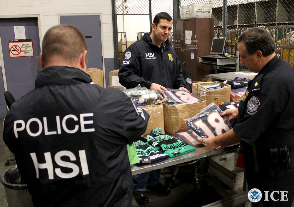 ICE teams up with NFL and law enforcement partners to seize counterfeit goods