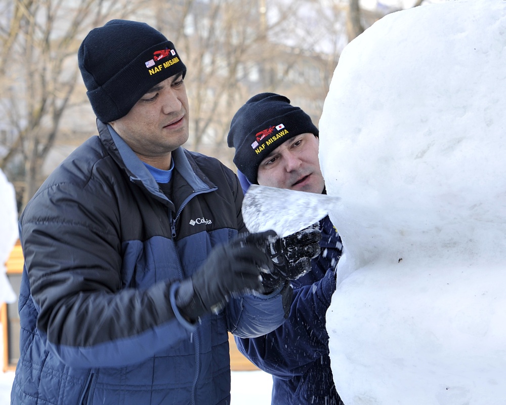 2014 Navy Misawa Snow Team continues sculpting for the 65th Annual Sapporo Snow Festival