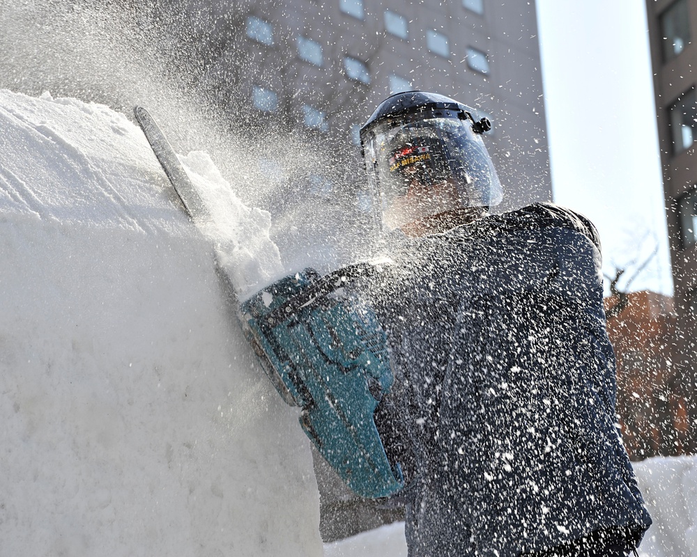 2014 Navy Misawa Snow Team continues sculpting for the 65th Annual Sapporo Snow Festiva