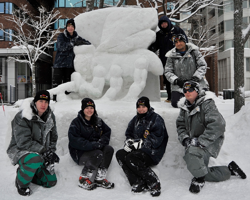 2014 Navy Misawa Snow Team continues sculpting for the 65th Annual Sapporo Snow Festiva
