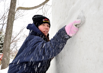 2014 Navy Misawa Snow Team completes third day of snow sculpting