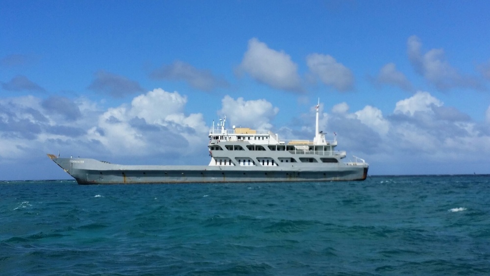 Cargo ship Commander refloats after grounding on reef in Christiansted, St. Croix, US Virgin Islands