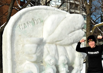 2014 Navy Misawa Snow Team makes progress on snow sculpture