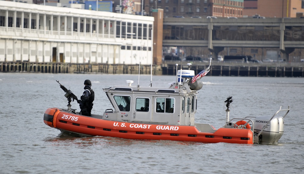 Coast Guard patrols Hudson River during Super Bowl XLVIII