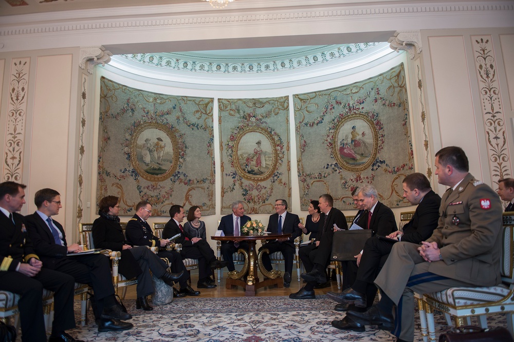 US Secretary of Defense Hagel visits Poland