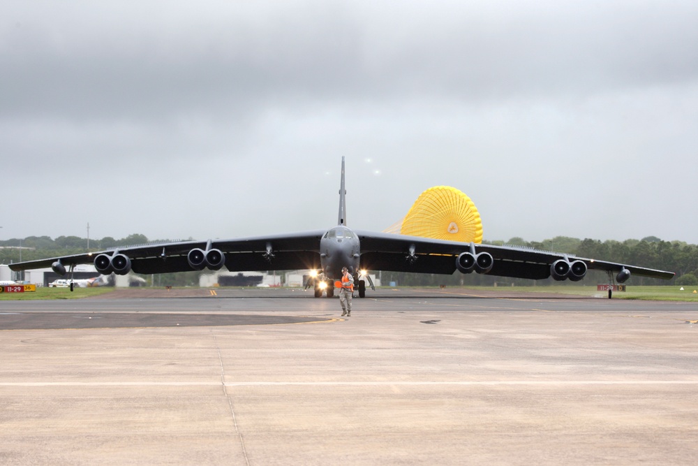 Stratofortress land at Royal Australian Air Force Base Darwin