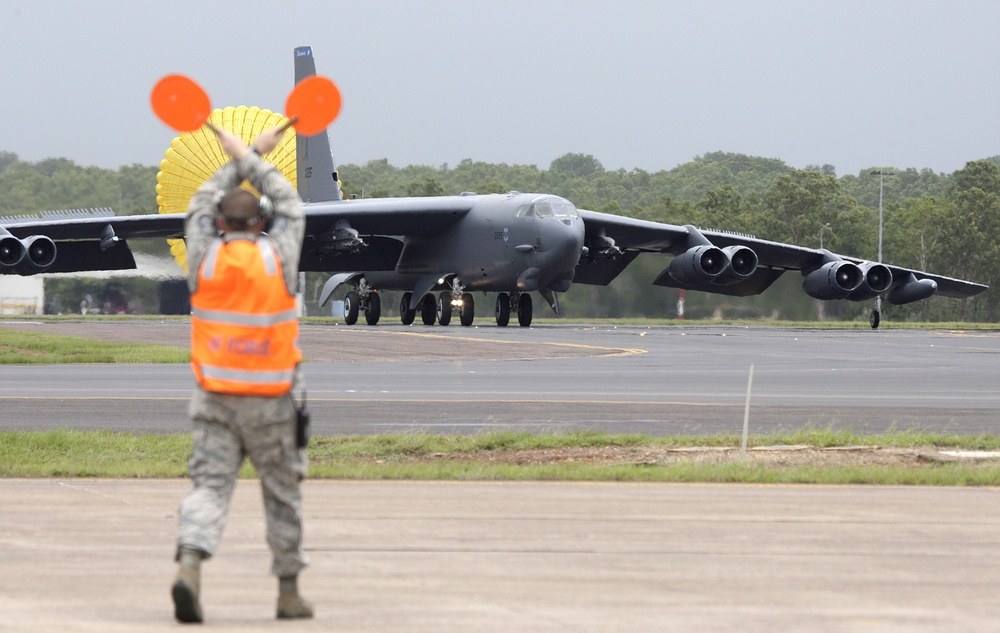 Stratofortress lands at Royal Australian Air Force Base Darwin
