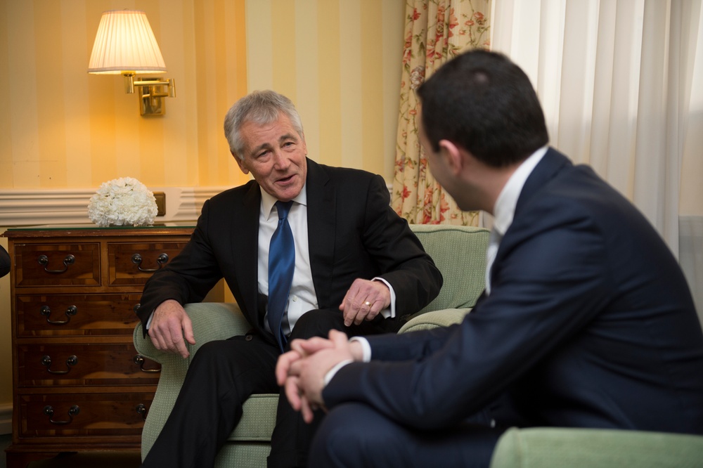US Secretary of Defense Hagel visits Munich