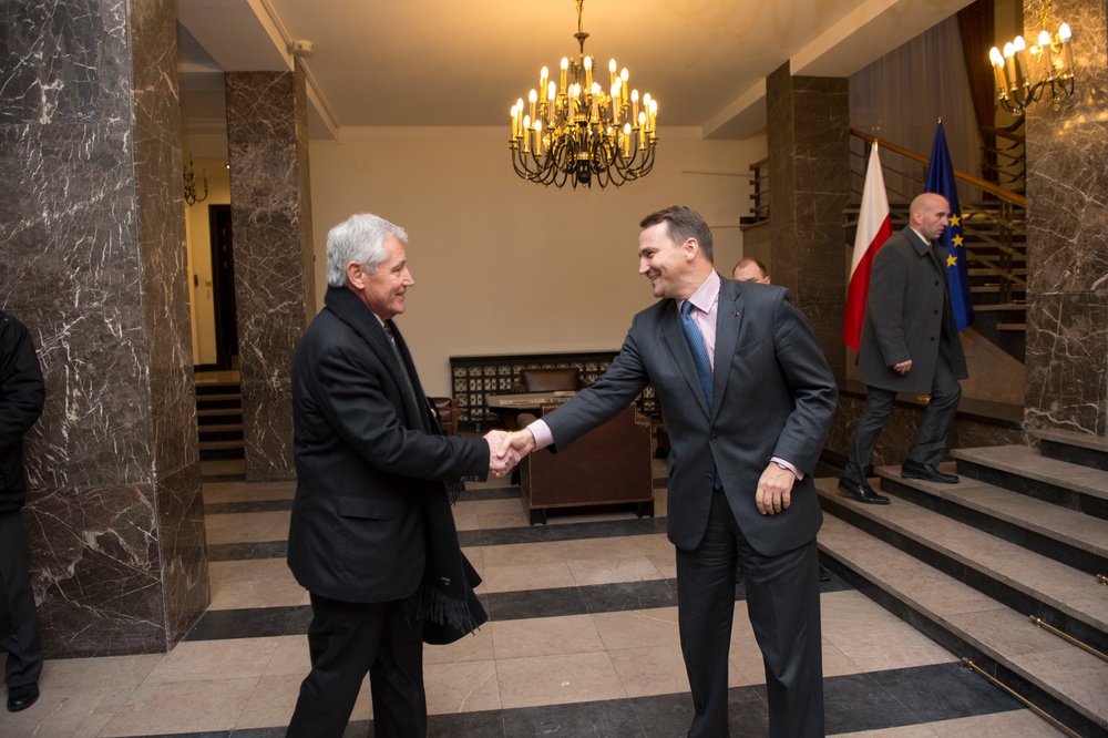 US Secretary of Defense Hagel visits Poland