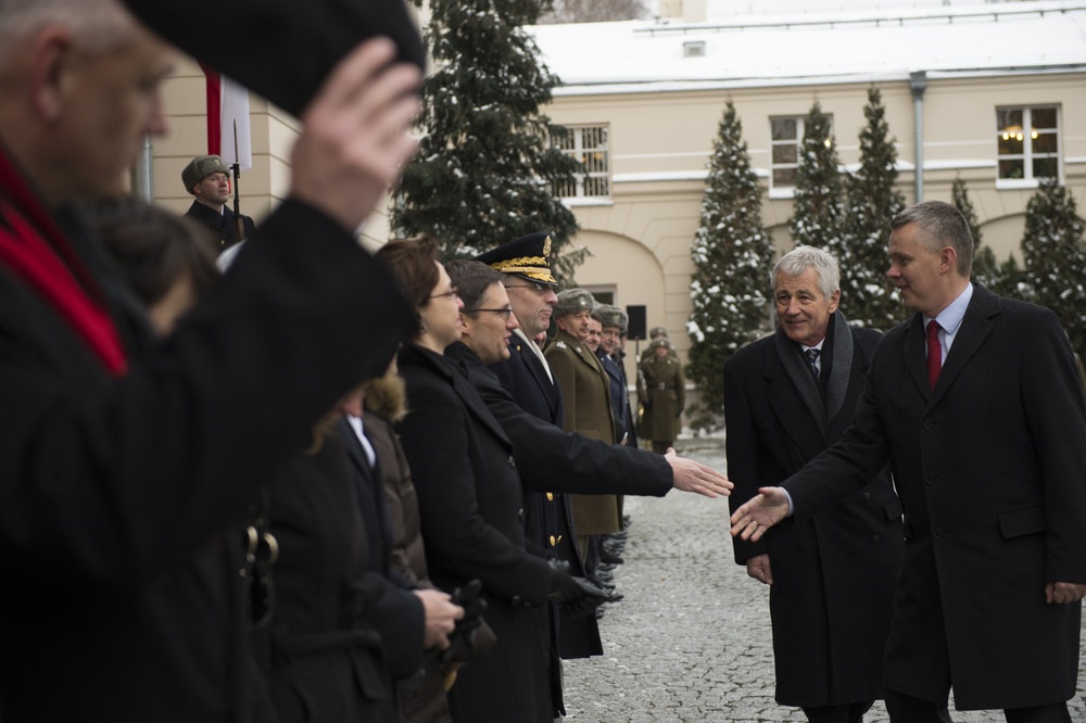 US Secretary of Defense Hagel visits Poland