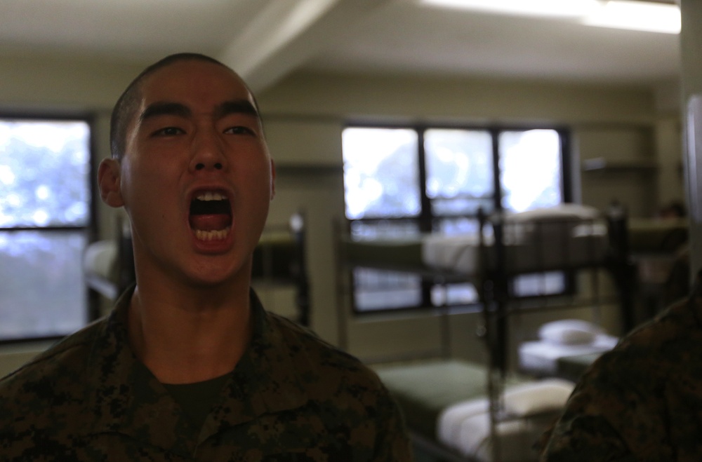 Photo Gallery: Recruits meet Parris Island drill instructors who will train them throughout Marine boot camp