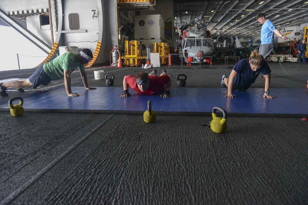 USS Harry S. Truman sailors exercise