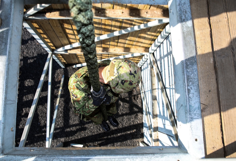 Marine train JGSDF on fast rope