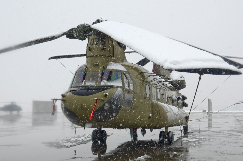 Snow at Bagram Air Field