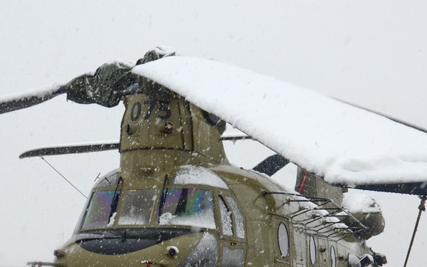 Snow at Bagram Air Field