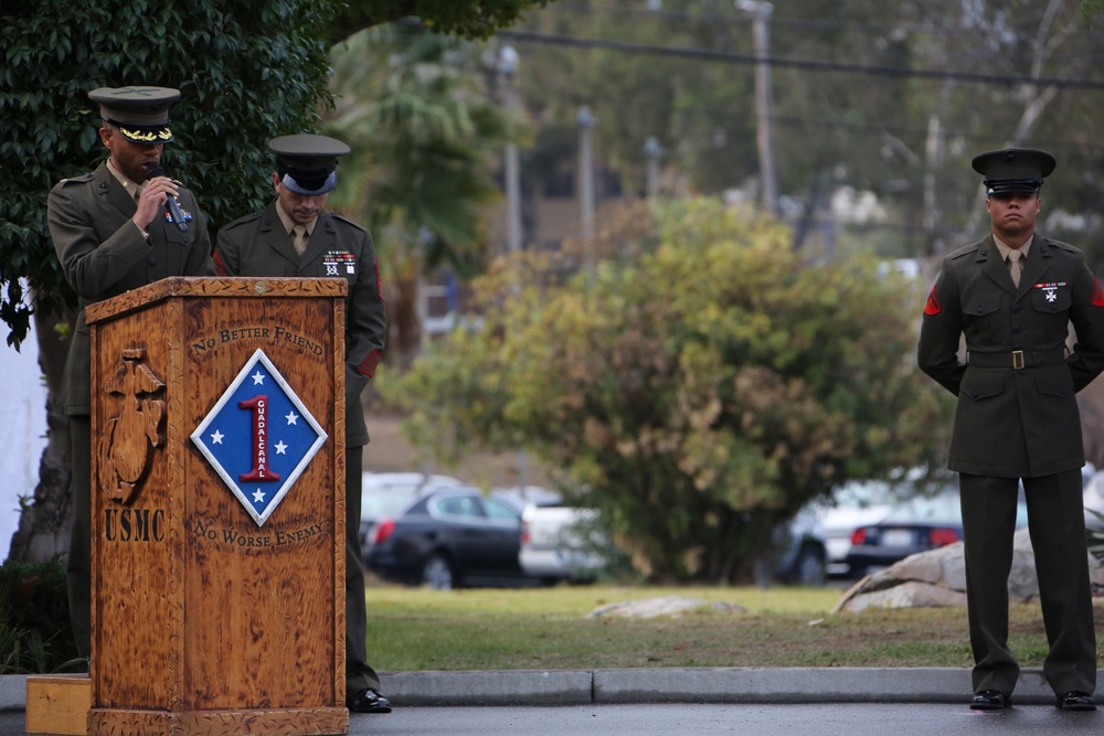 1st Marine Division Battle Colors re-dedication ceremony