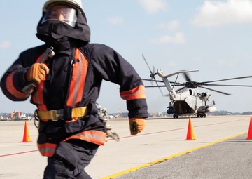 Marines host Ginowan Fire Department for firefighter rodeo
