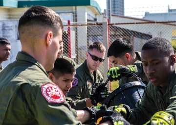 Marines host Ginowan Fire Department for firefighter rodeo