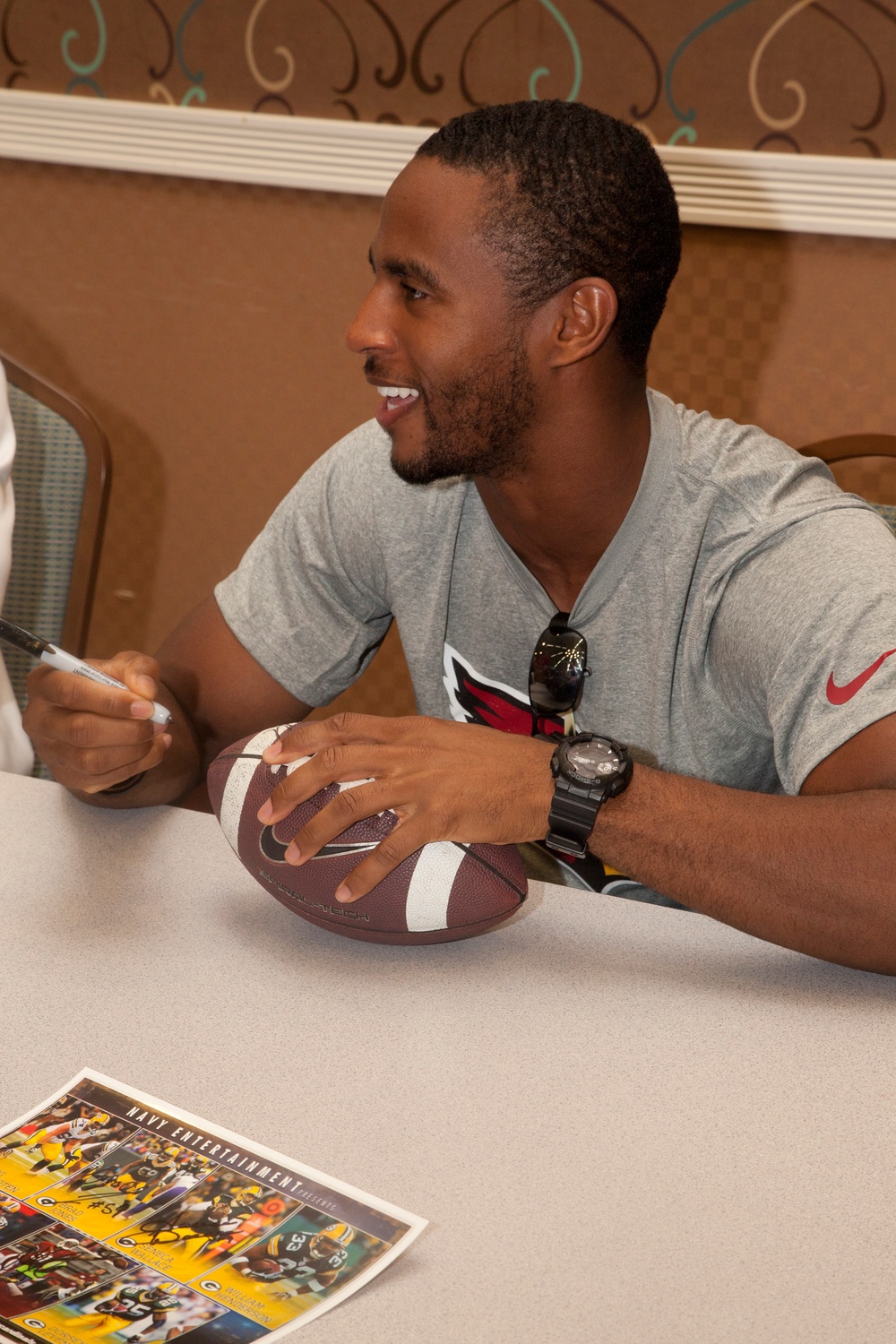 NFL players visit service members on Camp Shields