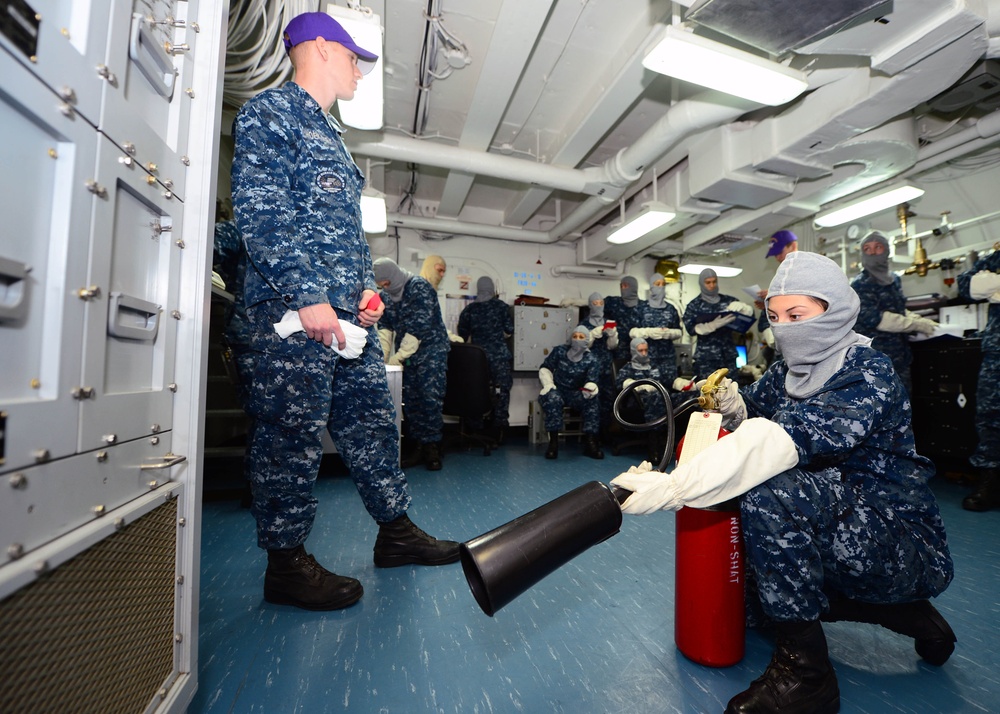 USS Ronald Reagan general quarters drill