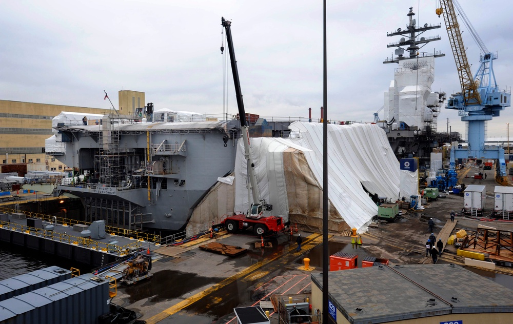 USS Dwight D. Eisenhower docking planned incremental availability