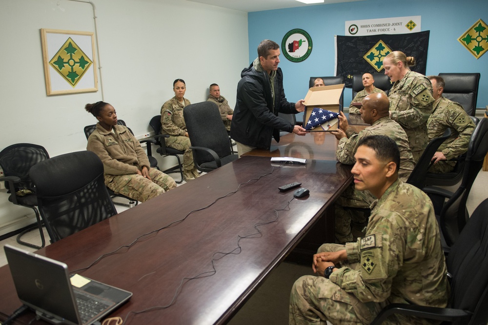 Ravens head coach John Harbaugh visits troops in Afghanistan