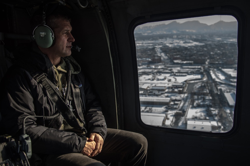 Ravens head coach John Harbaugh visits troops in Afghanistan