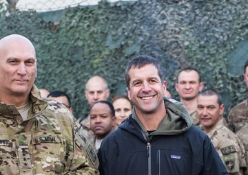 Ravens head coach John Harbaugh, and Army Chief of Staff visit with troops in Afghanistan