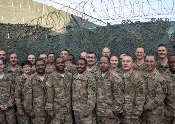 Ravens head coach John Harbaugh, and Army Chief of Staff visit with troops in Afghanistan